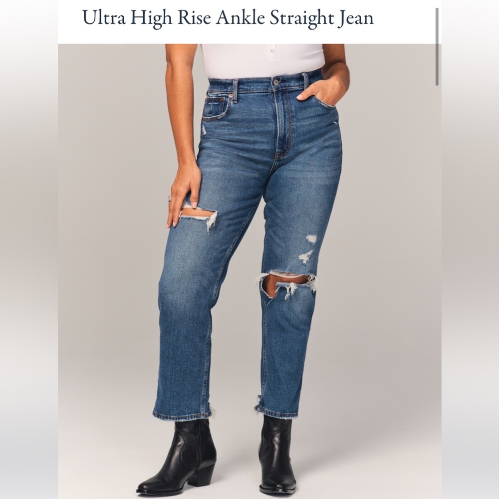 Abercrombie & Fitch Ultra High Rise Ankle Straight Jeans